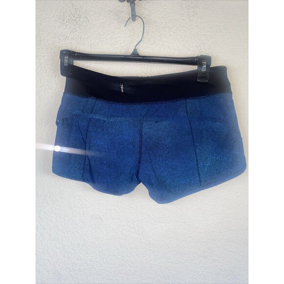 Lululemon Speed Short Run Lined 2.5" Low Rise Blue Leopard Dot 6 Gym W7a19 rare - Picture 4 of 11